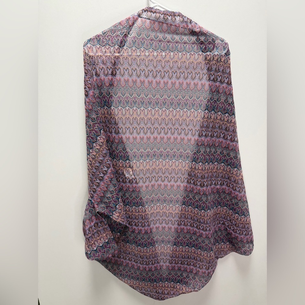 Earthbound Trading Co Woven Purple Beach Coverup Shawl Size S/M - Picture 2 of 3